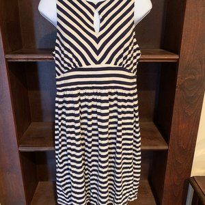 Ann Taylor Loft Blue/White Striped Dress Small